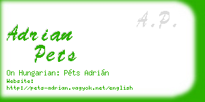 adrian pets business card